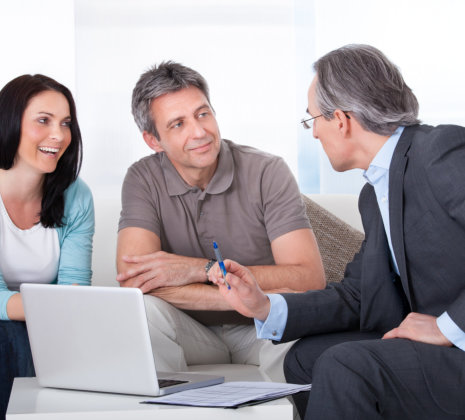 a group of people talking